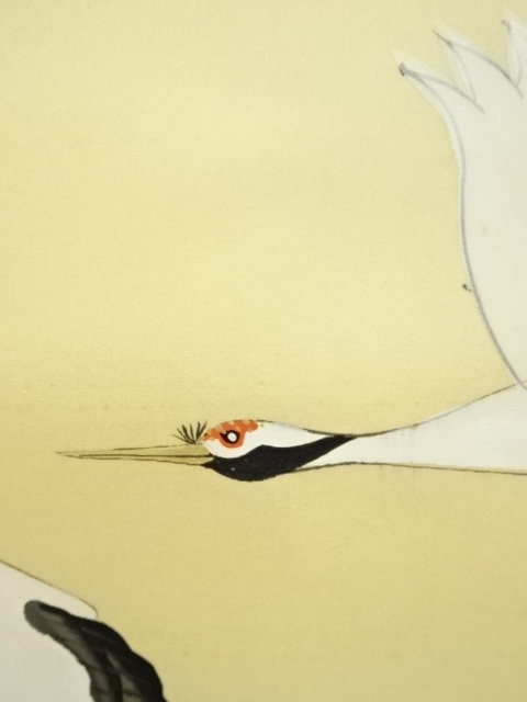 道具 ] - 道具 松原正峰筆 霊峰飛鶴 肉筆絹本掛軸（共箱） | ネット